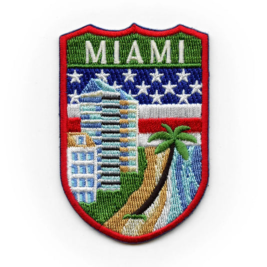 Miami Florida City Tourist Patch World Travel Badge Embroidered Iron On