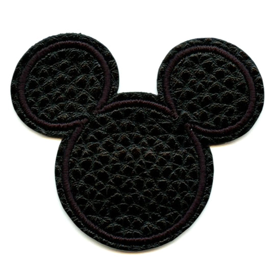 Mickey Mouse Head Patch Disney Clubhouse Leather Applique Iron On