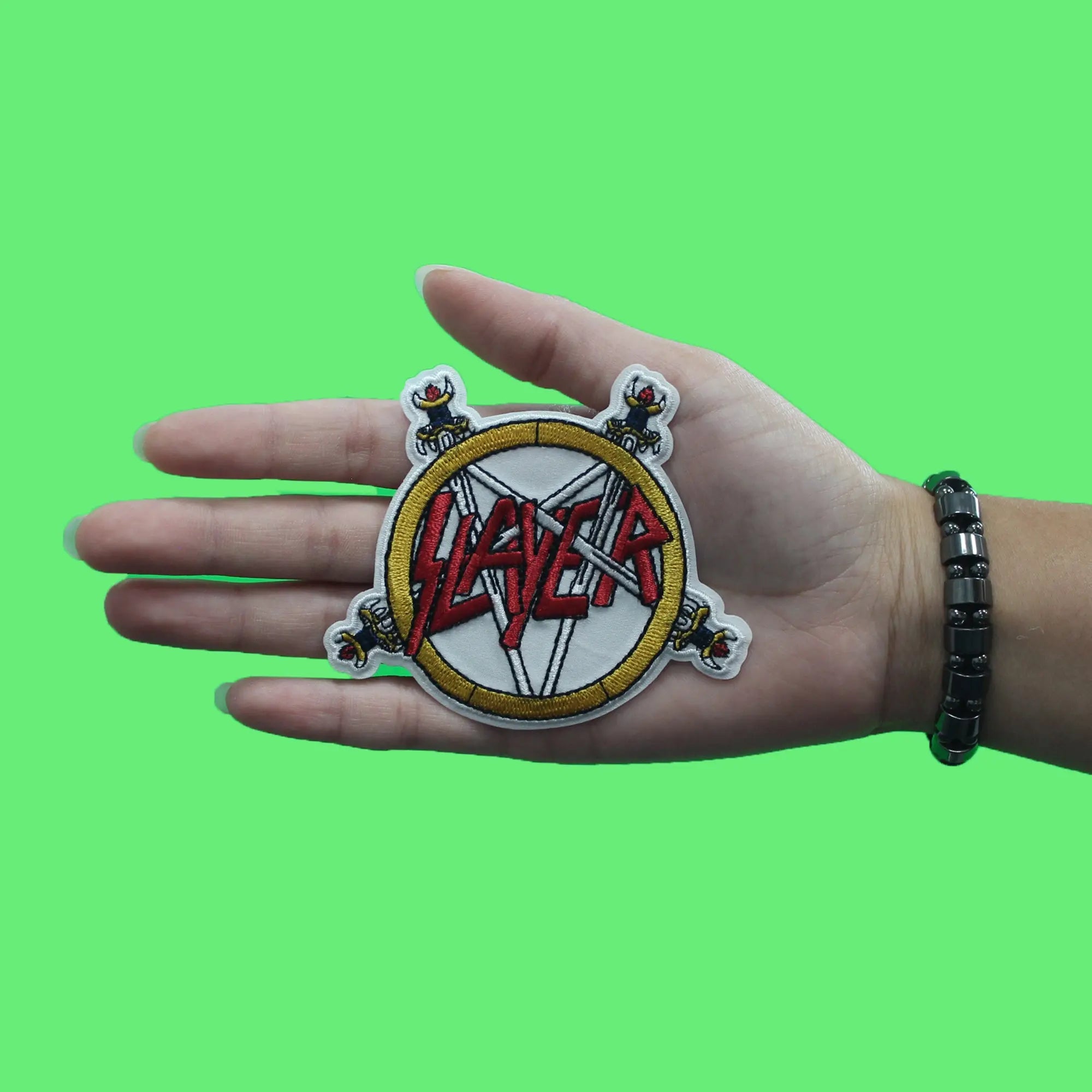 Slayer Pentagram Patch Heavy Metal Band Embroidered Iron On