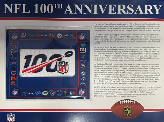 NFL 100th Anniversary Willabee & Ward Patch