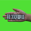 Navy H-Town Houston Old English Patch Script Logo Embroidered Iron on