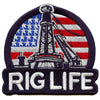 Oil Rig Life Patch Blue Collar Embroidered Iron On