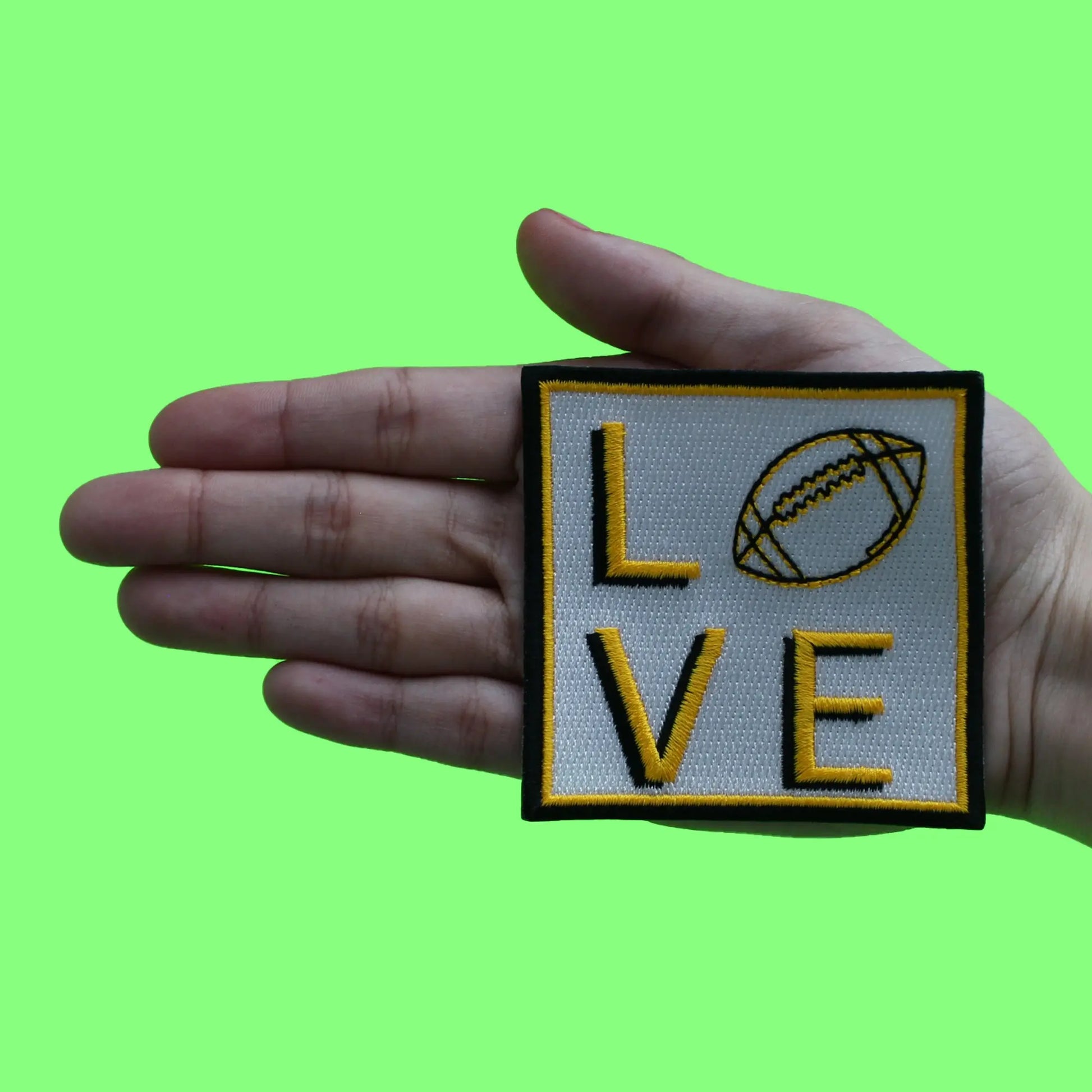 Pittsburgh Football Love Patch Sports Fan Script Embroidered Iron On