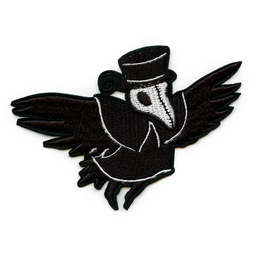 Plague Doctor Vulture Bird Patch Renaissance Pandemic Horror Embroidered Iron On