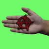 Red Anarchy Symbol Patch Rebel Alternative Protest Embroidered Iron On
