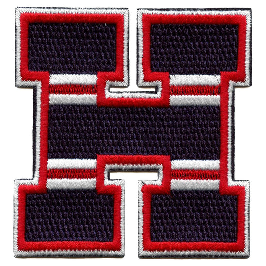 City Of Houston Navy/Red "H" Logo Football Jersey Parody Embroidered Iron On Patch