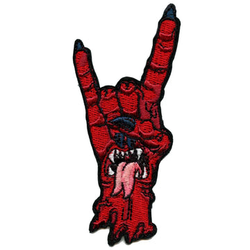 Rock Hand With Tongue Out Patch Alternative Rock Metal Embroidered Iron on