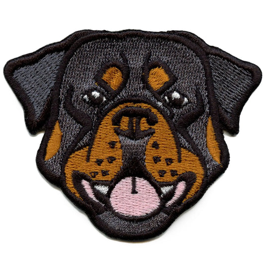 Rottweiler Emoji Head Patch Dog Breed Embroidered Iron On