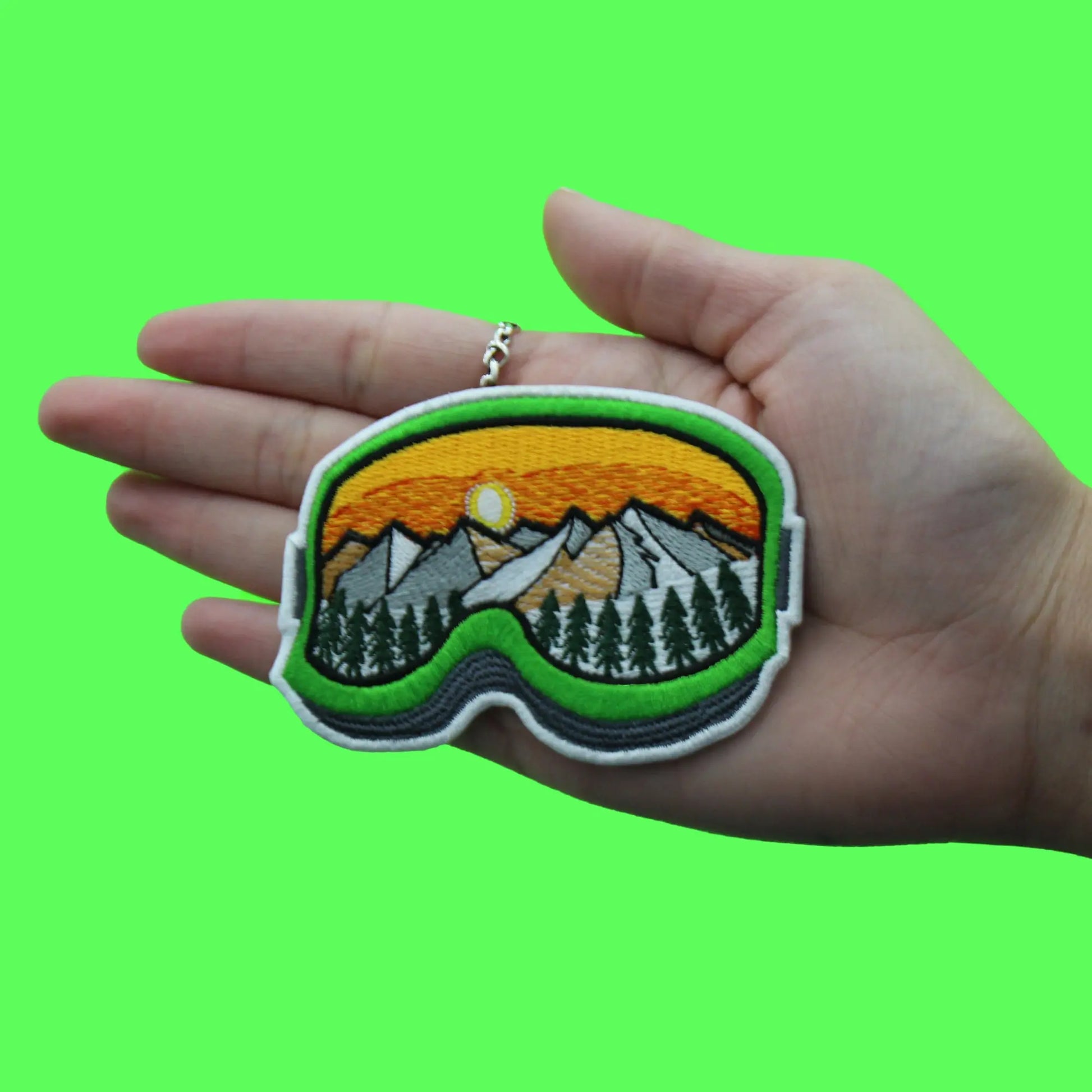 Ski Goggles Snow Patch Winter Mountains Souvenir Embroidered Iron On
