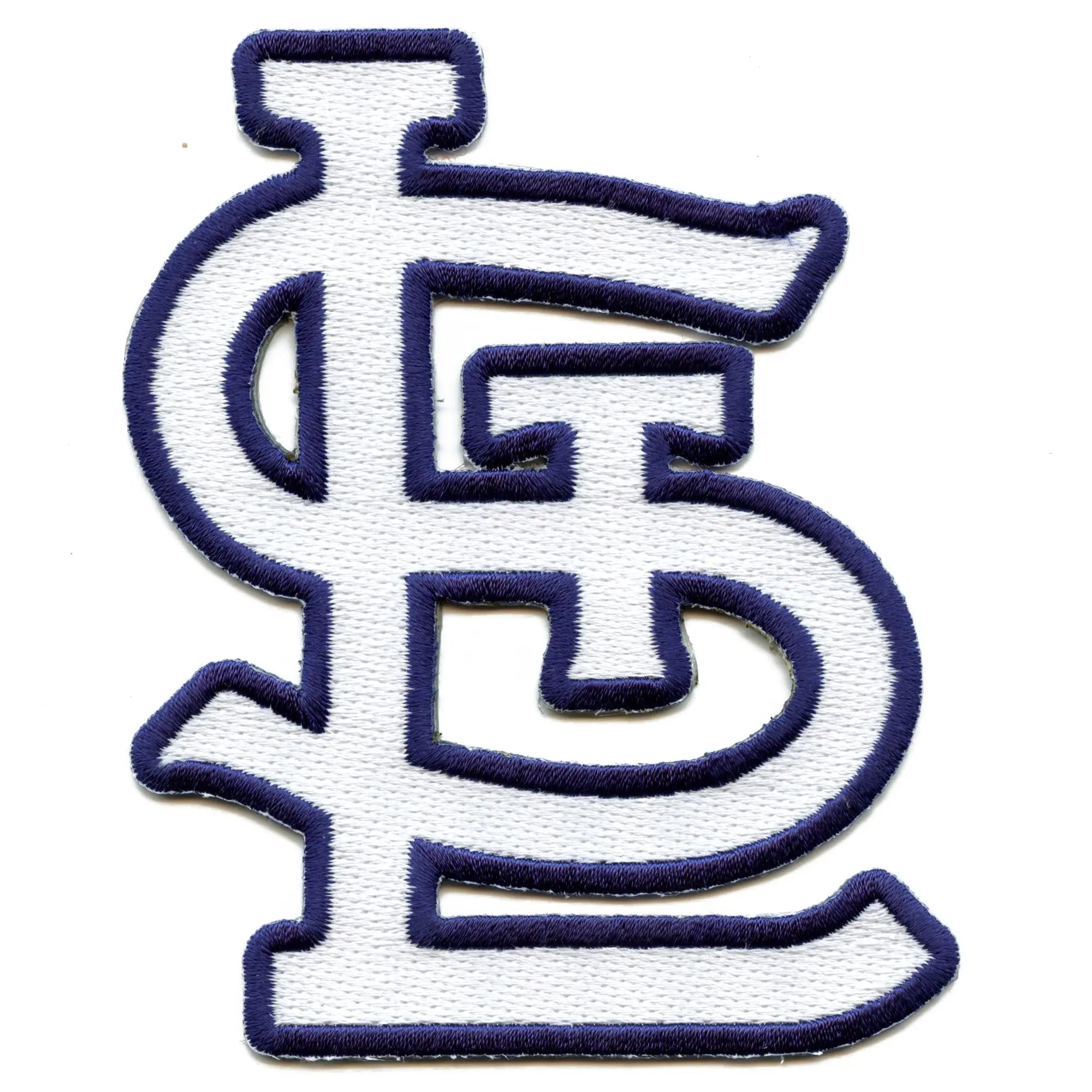 St. Louis Cardinals STL White Letter Logo Script Patch Embroidered Iron On