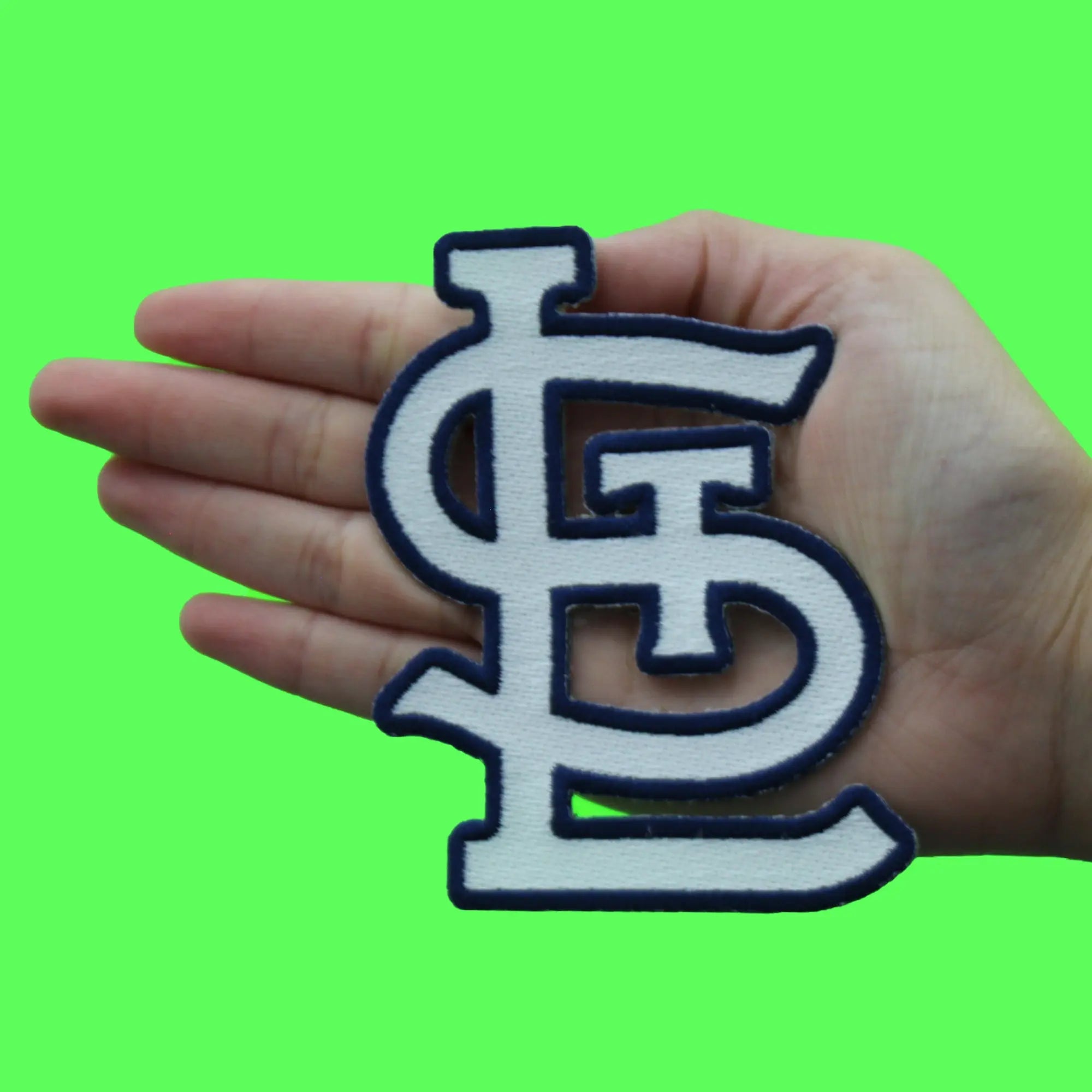 St. Louis Cardinals STL White Letter Logo Script Patch Embroidered Iron On