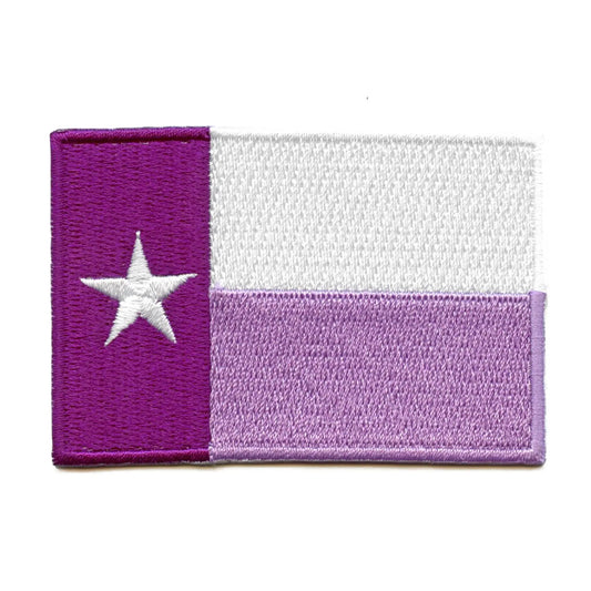 Texas University Flag Patch Purple Frogs Colors Embroidered Iron On