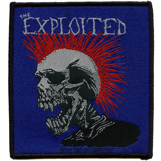 The Exploited Mohican Skull Patch Scottish Punk Mohawk Woven Iron On