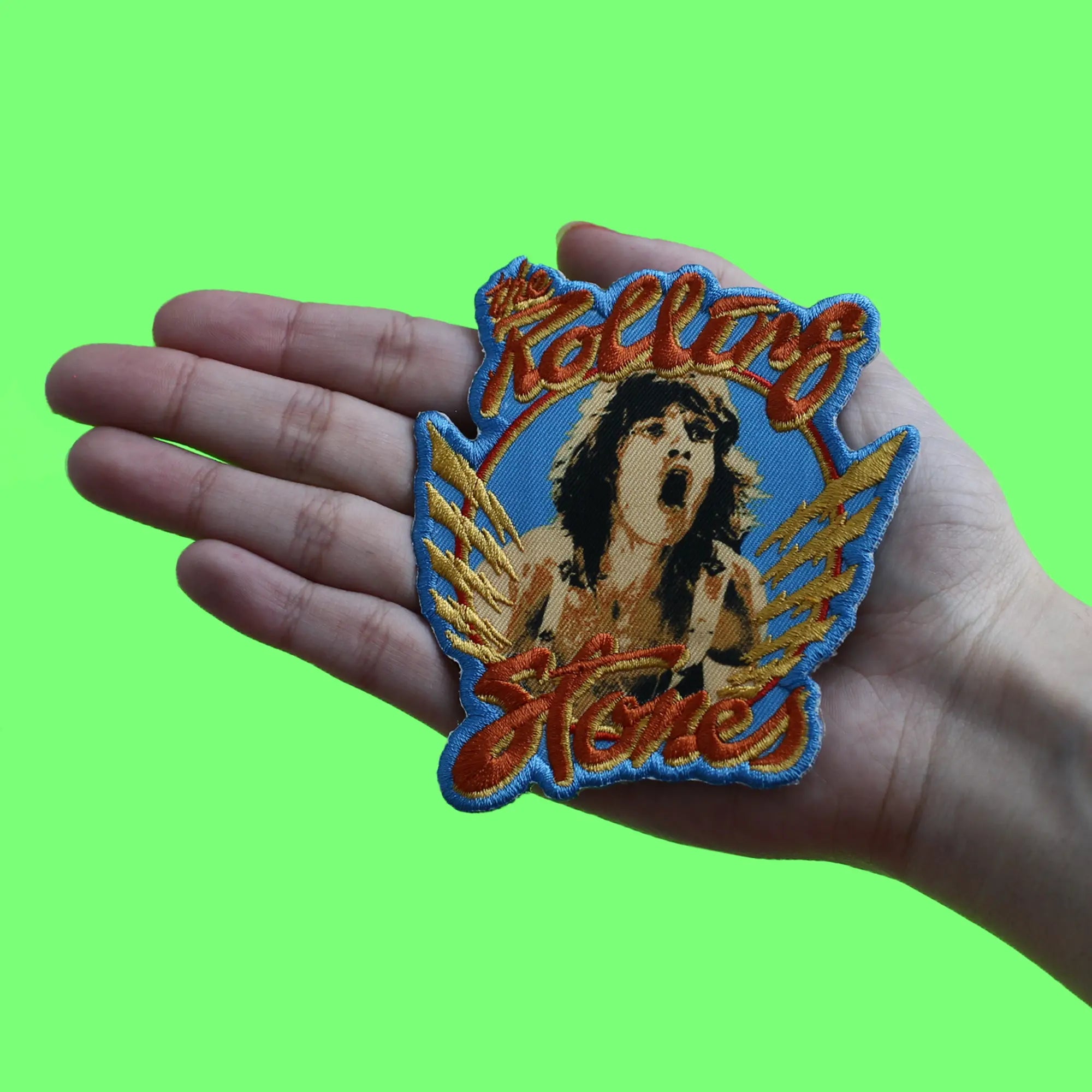 The Rolling Stones Patch Mick Jagger Retro Portrait Sublimated Embroidery Iron On