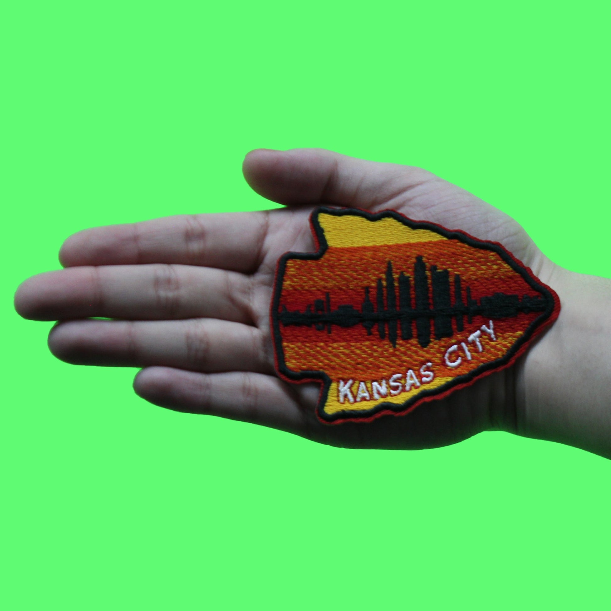 Kansas City Arrow Patch Travel Skyline View Embroidered Iron on