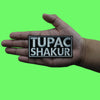 Tupac Shakur Name Logo Silver Patch Iconic Rapper Music Woven Iron On