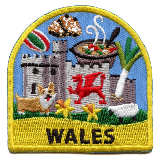 Wales World Showcase Travel Patch Souvenir Castle Vacation Embroidered Iron On