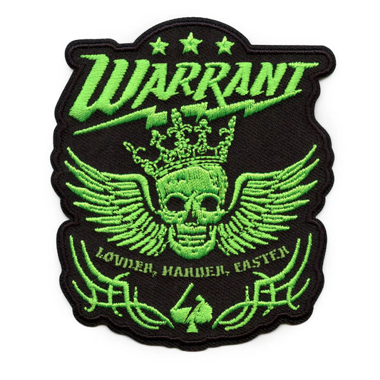 Warrant Green Skull Patch California Rock Embroidered Iron On