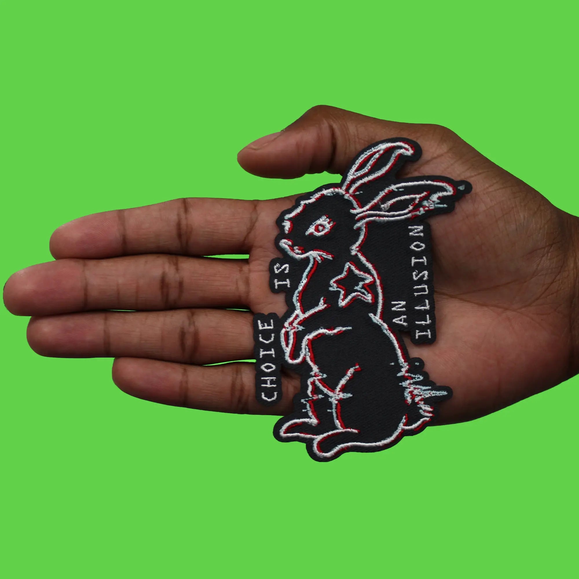 White Rabbit Patch American Cyberpunk Movie Embroidered Iron on