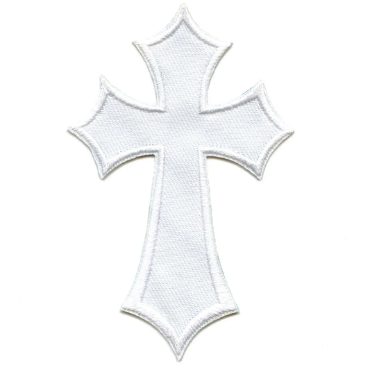 White Y2k Cross Patch Fashion Aesthetic Embroidered Applique Iron on
