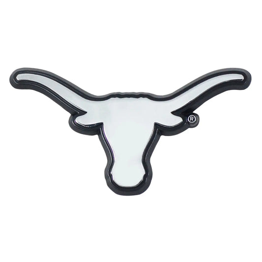 Texas Longhorns Solid Metal Chrome Car Emblem Stockdale 