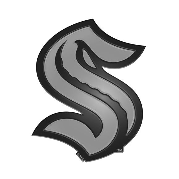 Seattle Kraken Chrome Solid Metal Auto Emblem