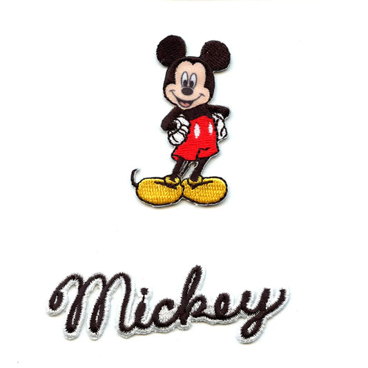 Disney Mickey Mouse With Script Iron on Embroidered Patch 