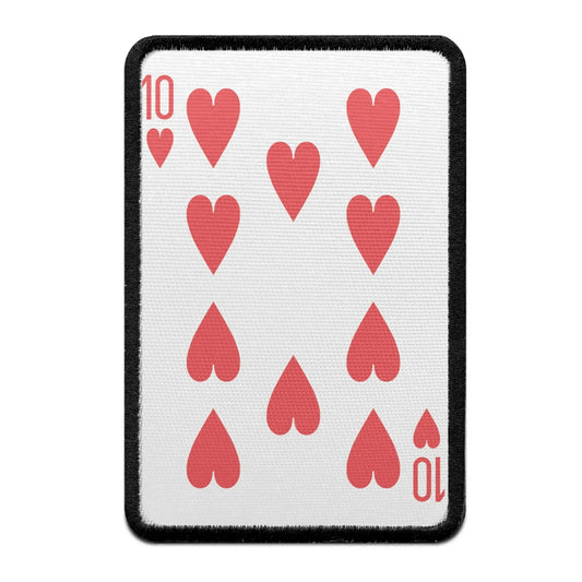 Ten Of Hearts Card FotoPatch Game Deck Embroidered Iron On 