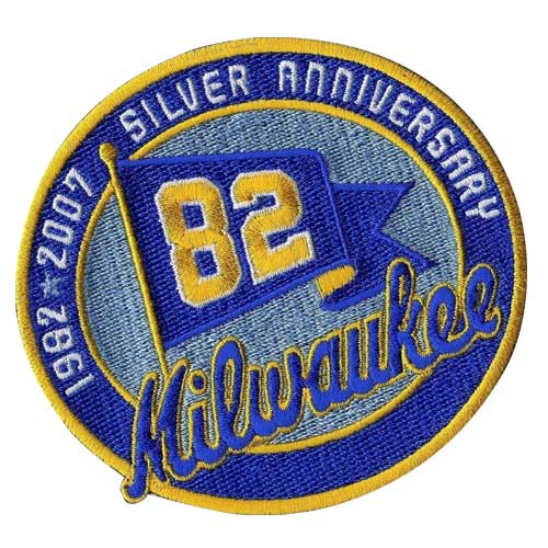 2007 Milwaukee Brewers 25th 'Silver' Anniversary Since 1982 Season Patch 