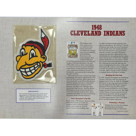 1948 Cleveland Indians Willabee & Ward Patch With Stat Card