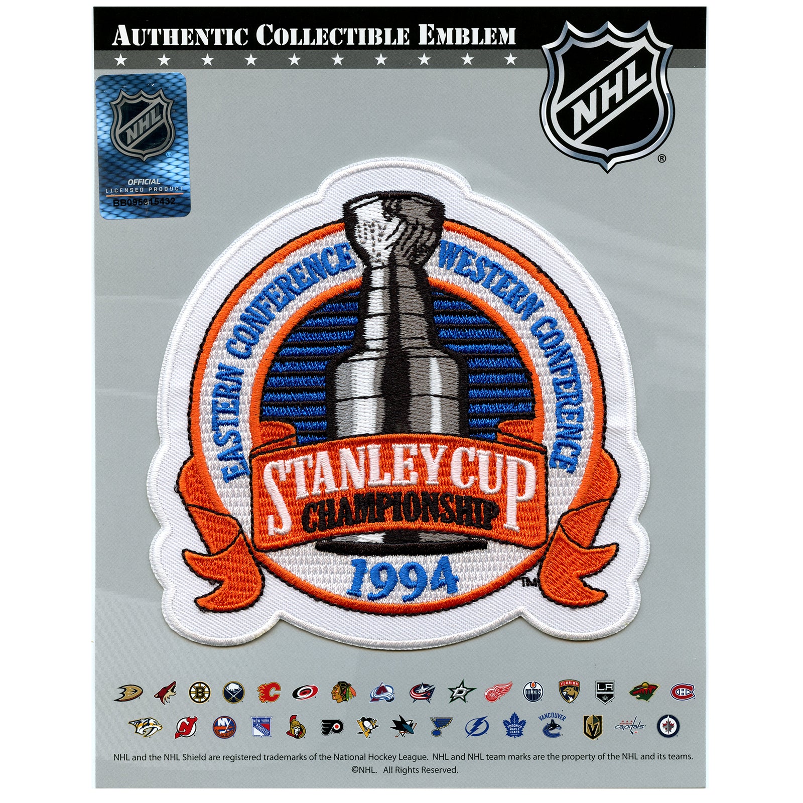 1994 NHL Stanley Cup Jersey Patch New York Rangers vs. Vancouver Canucks