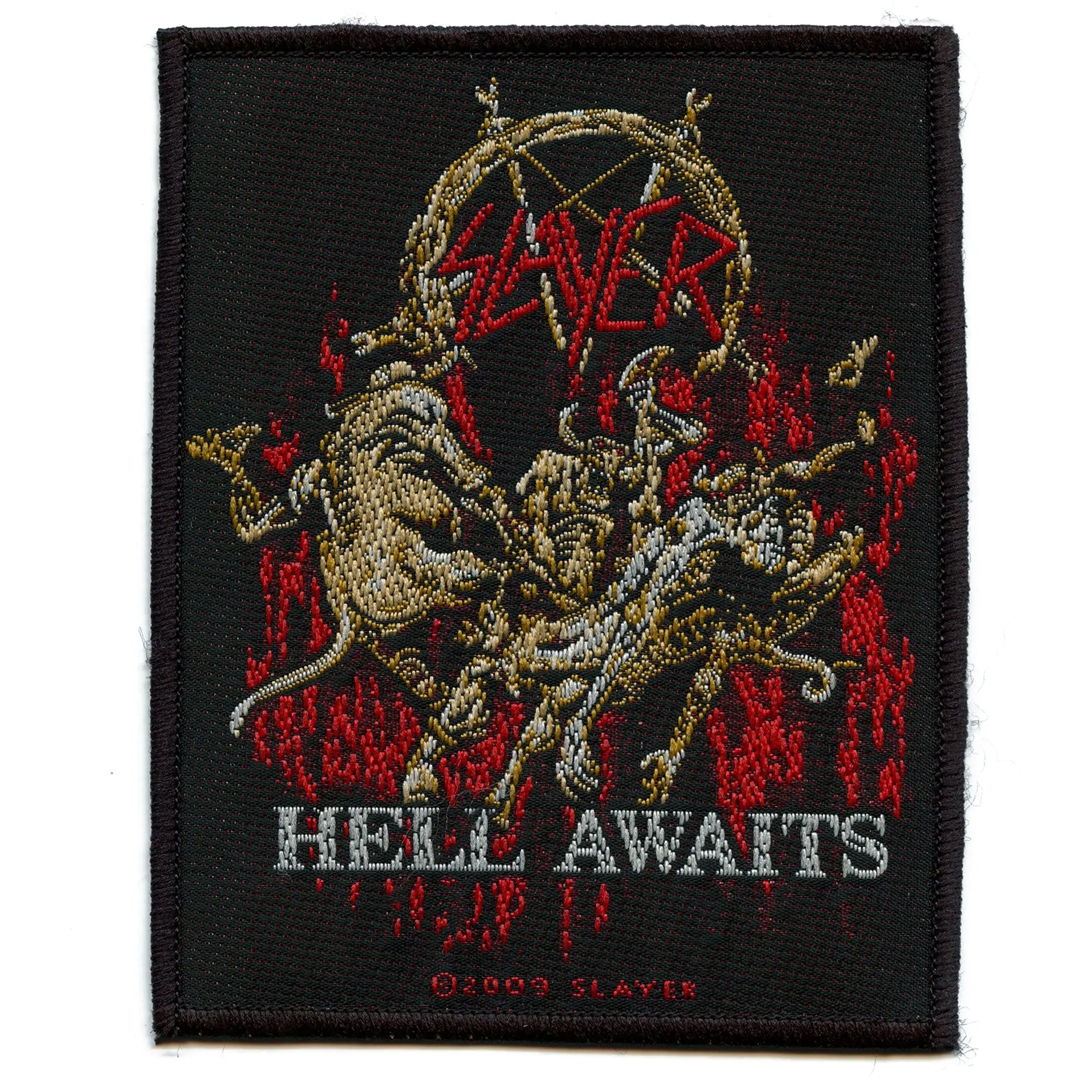 2009 Slayer Hell Awaits Woven Sew On Patch