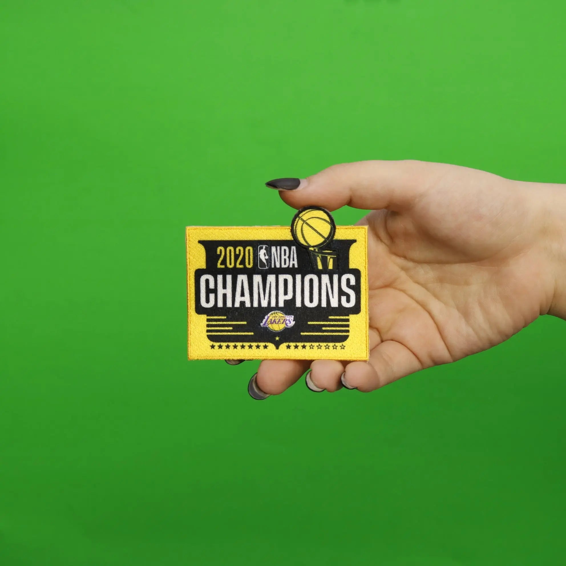 2020 NBA Finals Champions Los Angeles Lakers Trophy Square Patch
