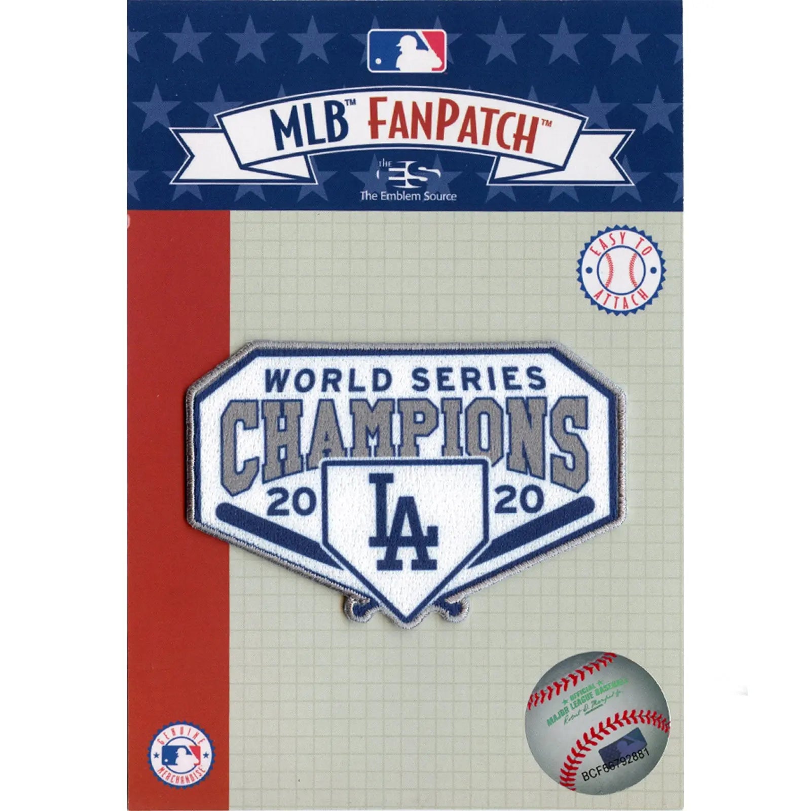2020 MLB World Series Champions Los Angeles Dodgers Patch Diamond