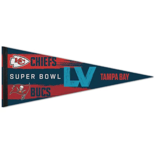 2021 Super Bowl 55 LV Dueling Premium Pennant Tampa Bay Buccaneers Vs. Kansas City Chiefs