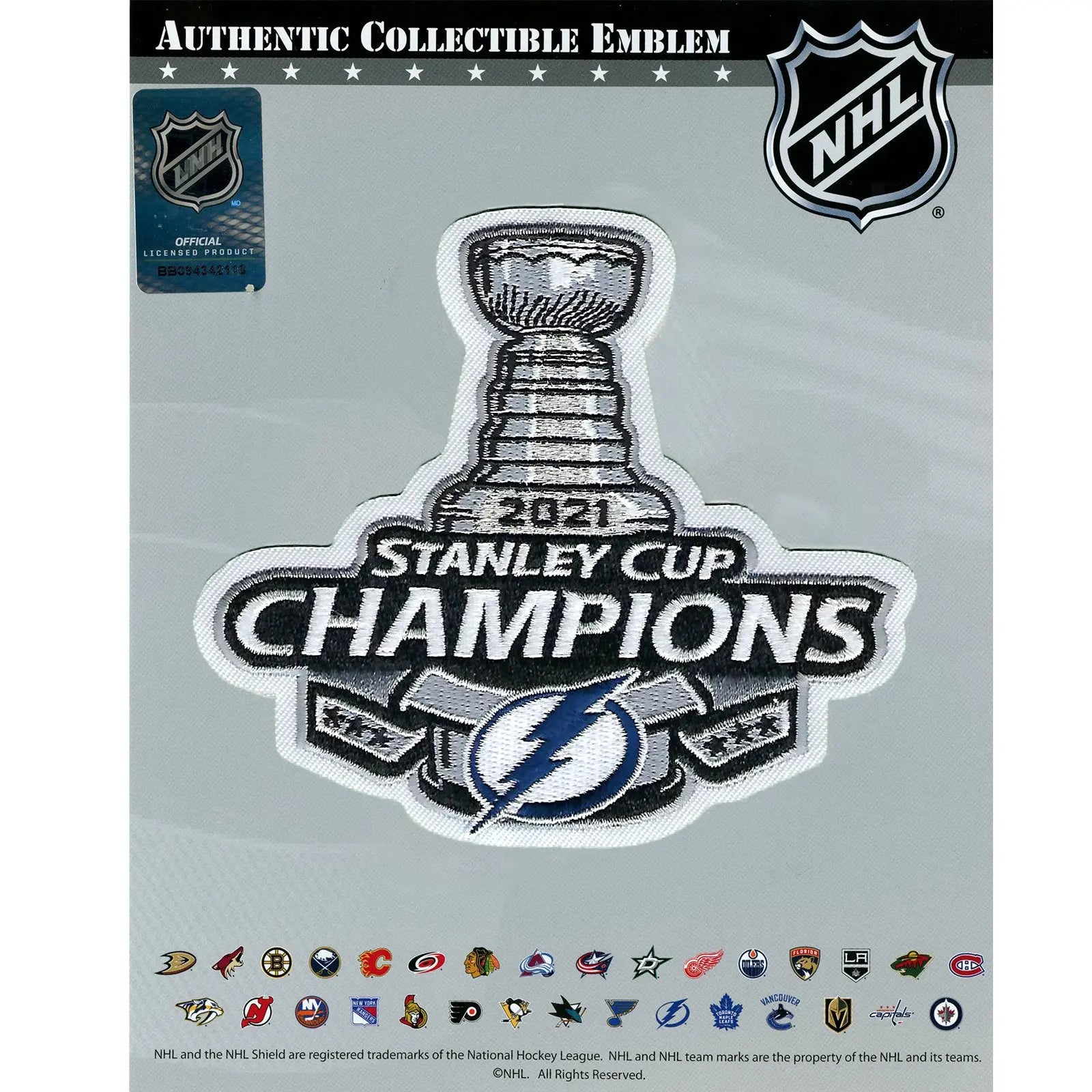 2021 NHL Stanley Cup Final Champions Tampa Bay Lightning Commemorative Jersey Patch