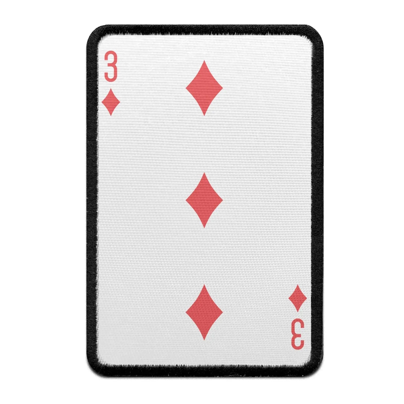 Three Of Diamonds Card FotoPatch Game Deck Embroidered Iron On