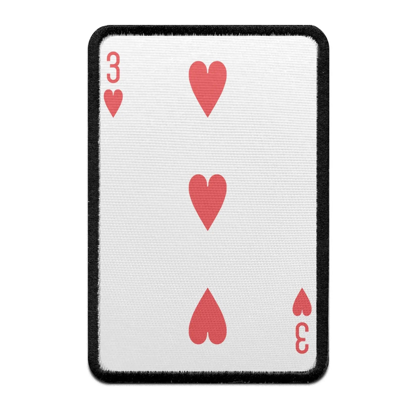 Three Of Hearts Card FotoPatch Game Deck Embroidered Iron On