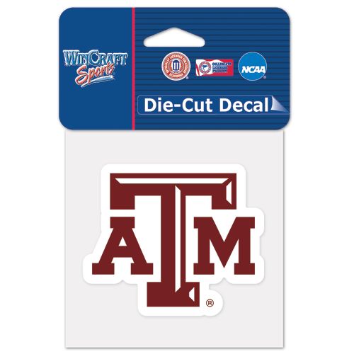 Texas A&M Aggies University Primary Team Logo Die Cut Decal 4" x 4" (Colored) 
