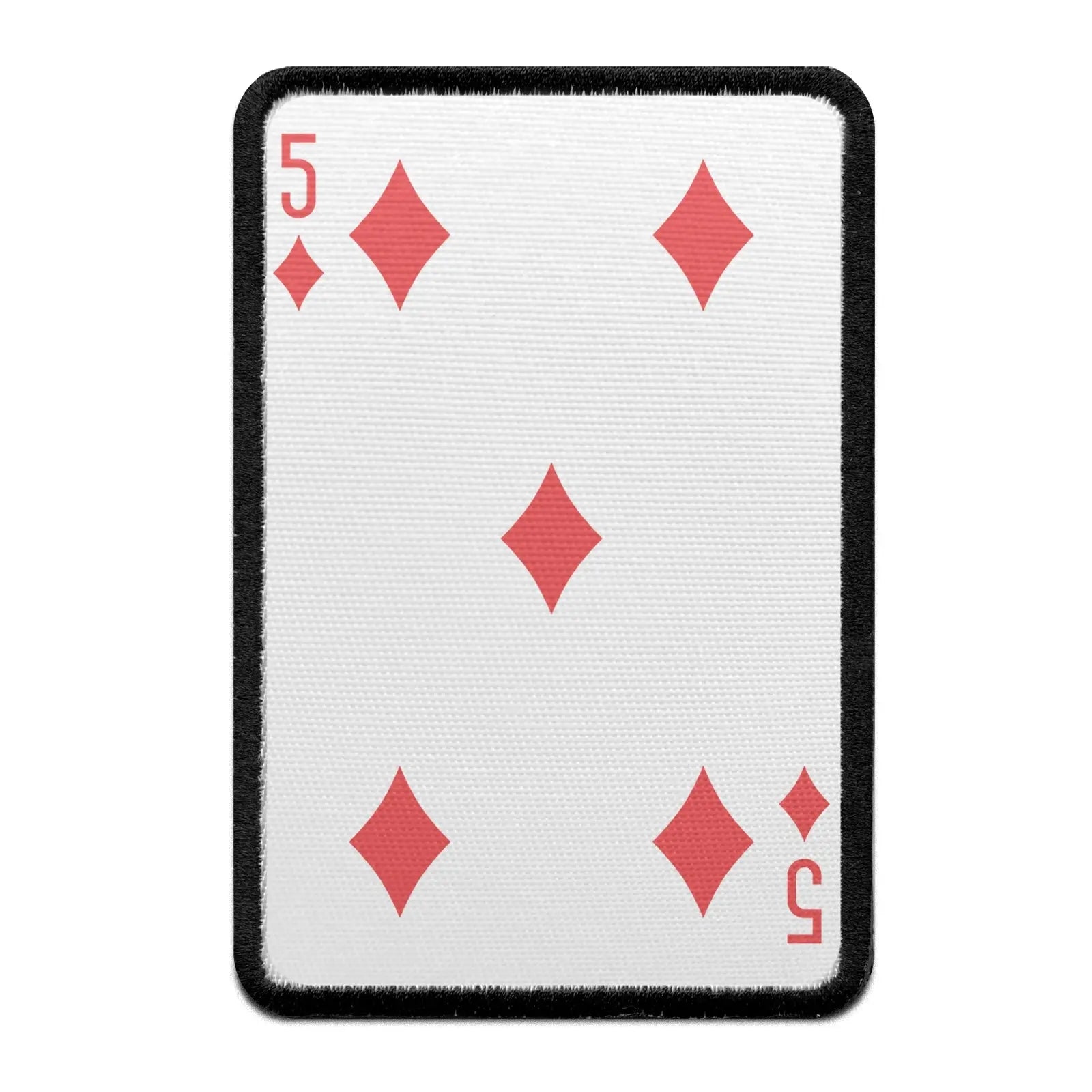 Five Of Diamonds Card FotoPatch Game Deck Embroidered Iron On