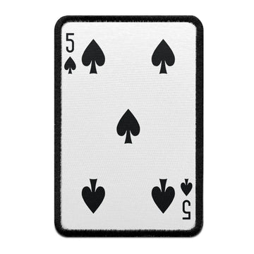Five Of Spades Card FotoPatch Game Deck Embroidered Iron On 