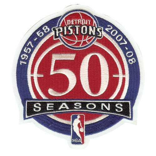 Detroit Pistons 50th Anniversary Logo Warm Up Jersey Patch (2007-08)