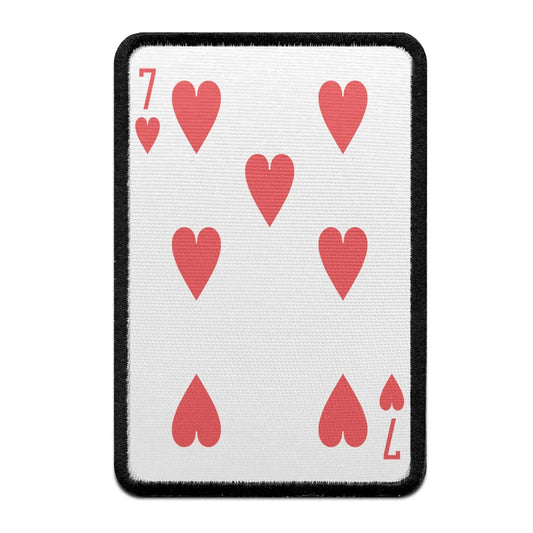 Seven Of Hearts Card FotoPatch Game Deck Embroidered Iron On 