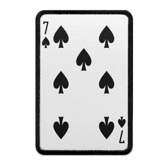 Seven Of Spades Card FotoPatch Game Deck Embroidered Iron On 