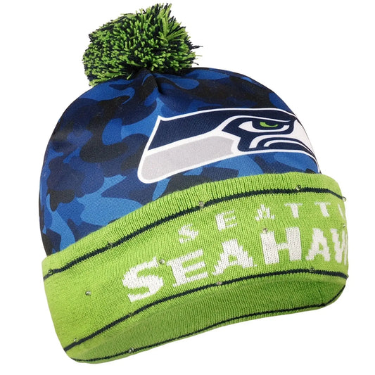 Seattle Seahawks Camouflage Light Up Printed Beanie 