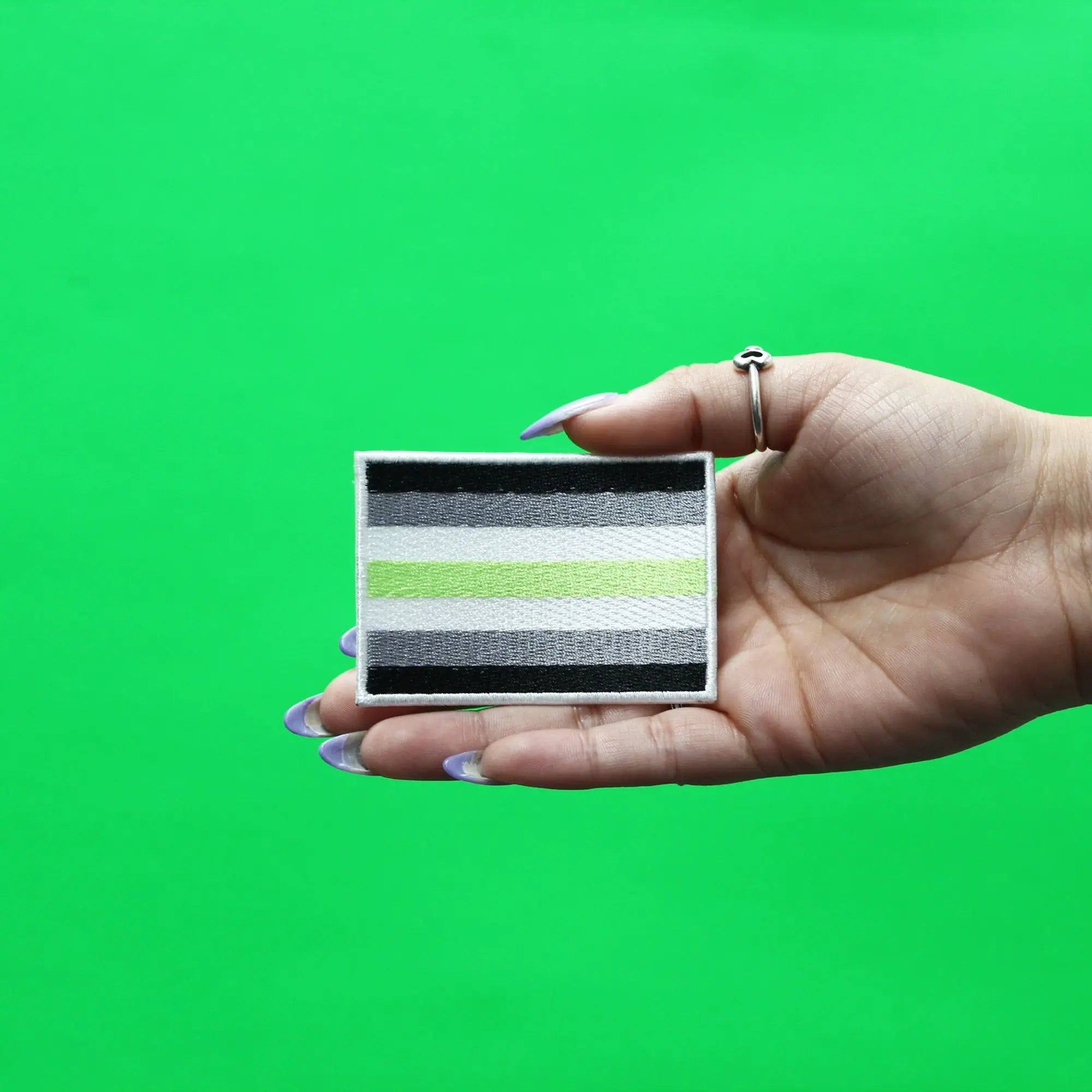 Agender Pride Flag Patch LGBTQ+ Embroidered Iron On