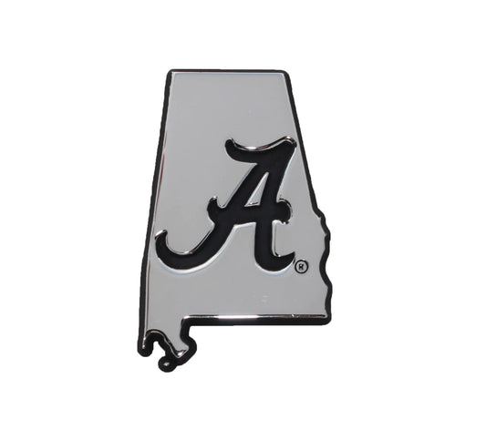 Alabama Crimson Tide State NCAA College Team Solid Metal Chrome Emblem AMG