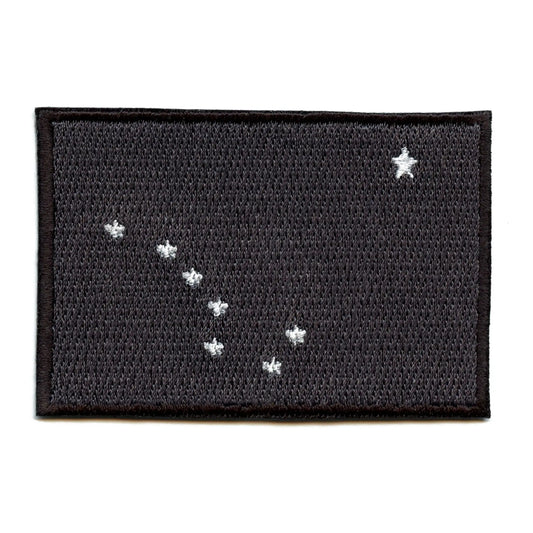 Alaska State Flag Grayscale Patch Embroidered Iron On