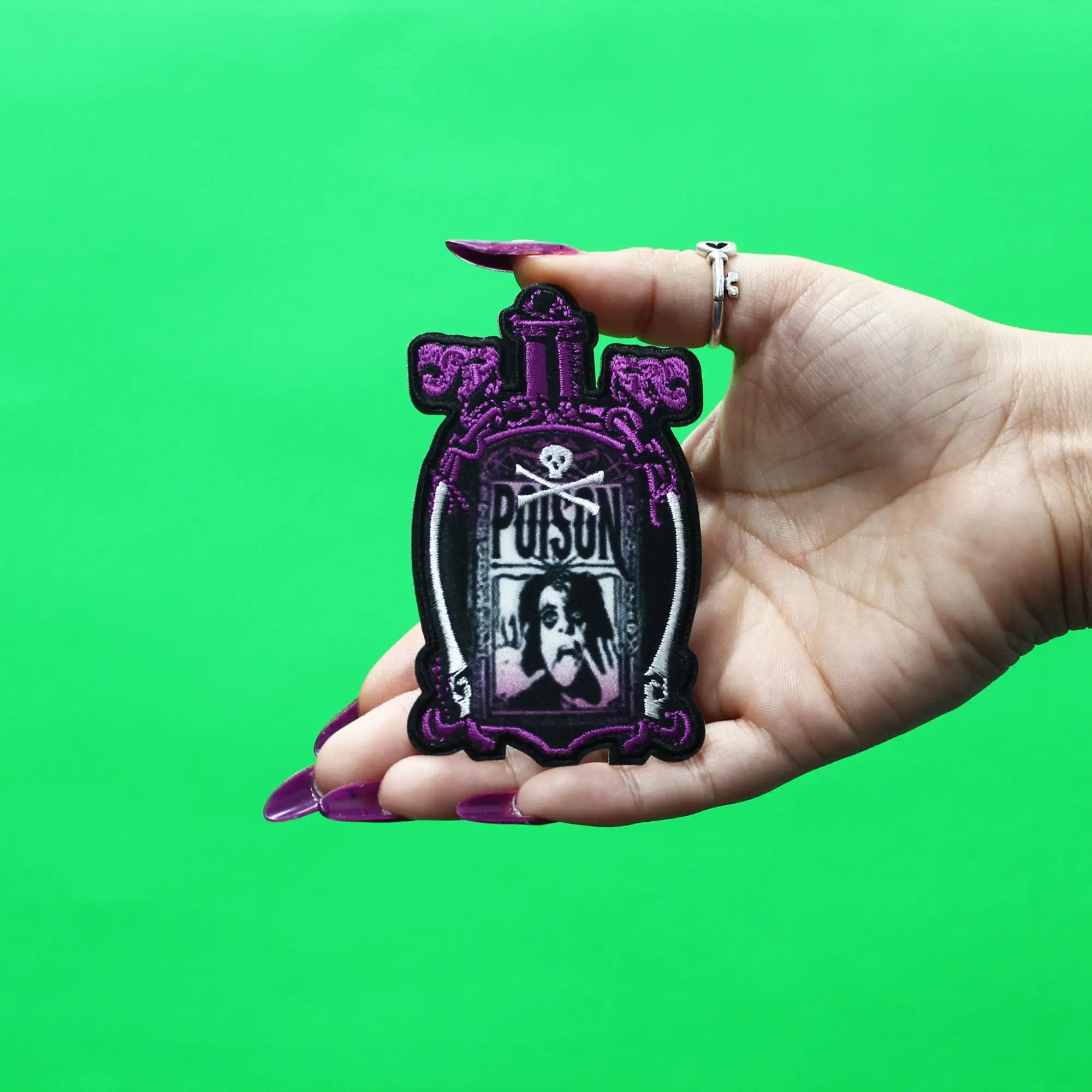 Alice Cooper Patch Poison Bottle Embroidered Iron On