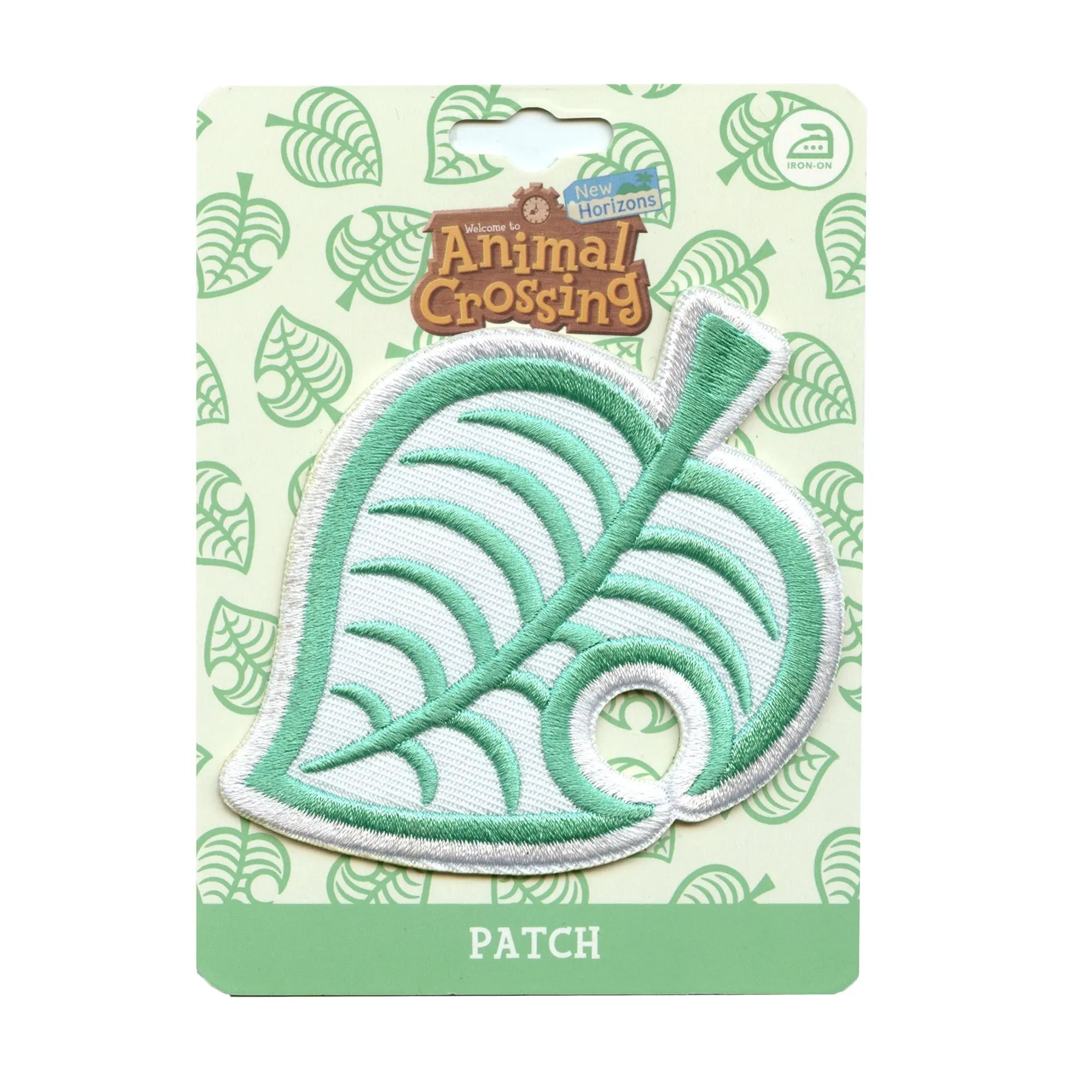 Nintendo Animal Crossing Leaf Patch White Border Game Embroidered Iron On
